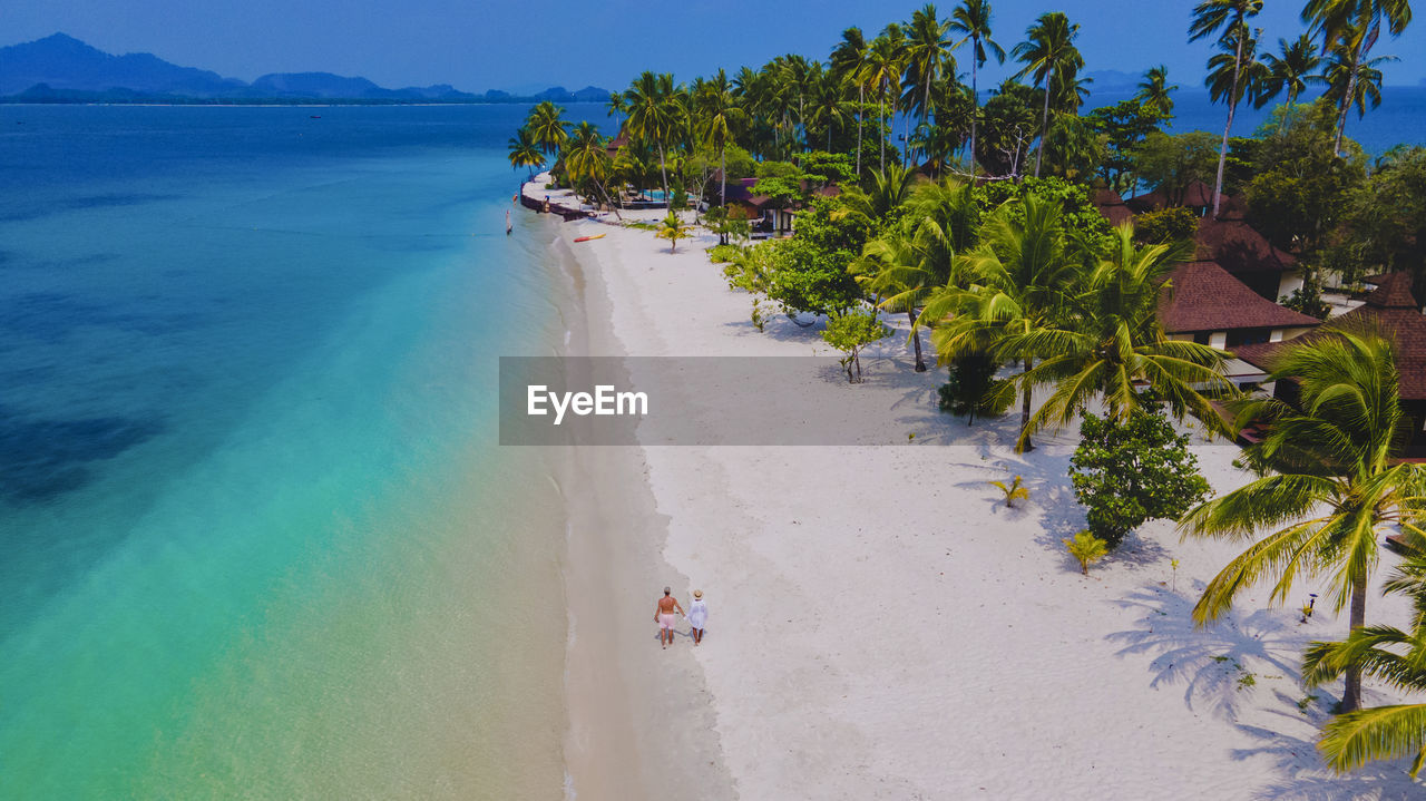 high angle view of beach against sky