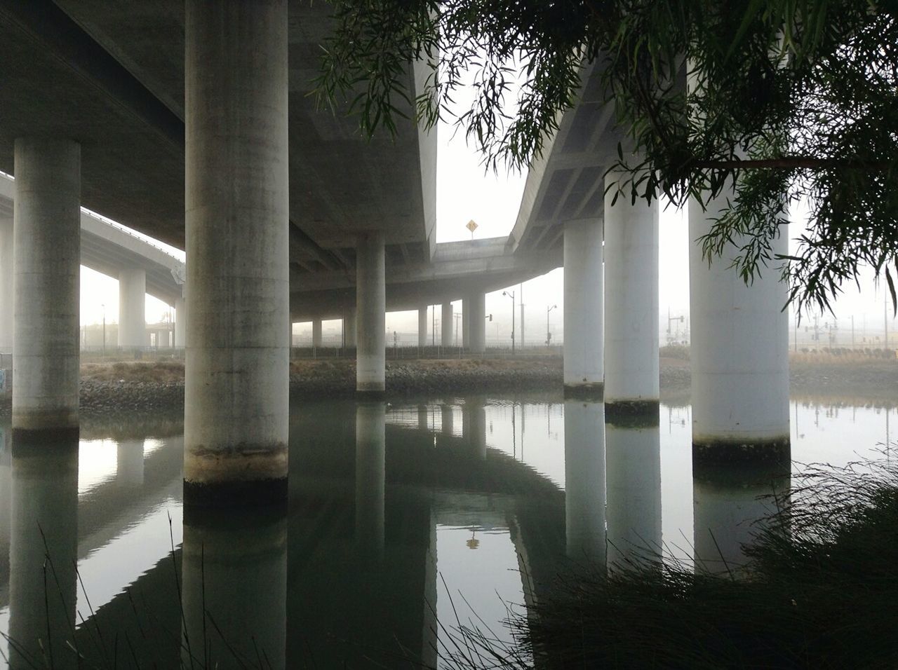 REFLECTION OF BRIDGE IN RIVER