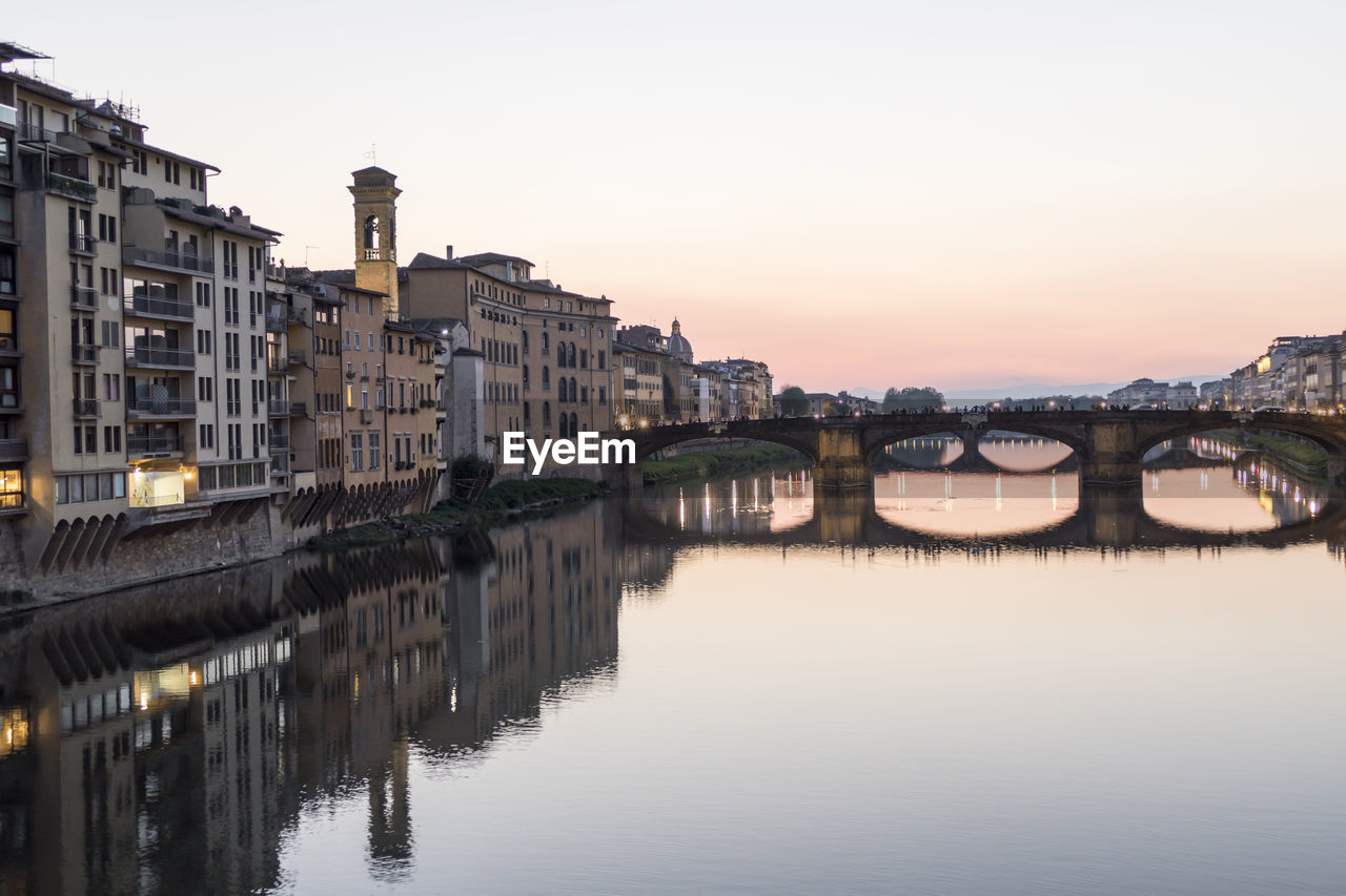 Arno river at the sunset