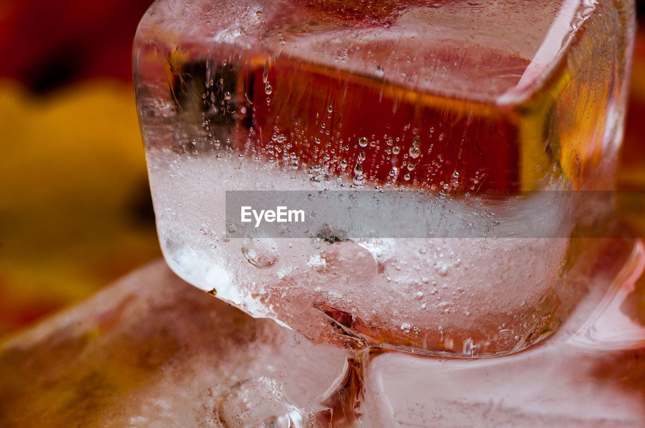 Close-up of ice cubes