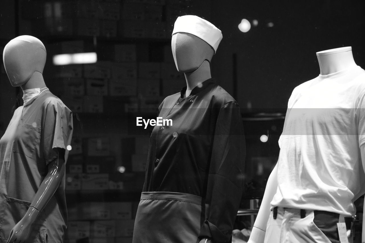 View of mannequin at store