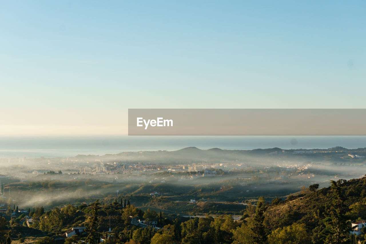 Scenic view of landscape against clear sky