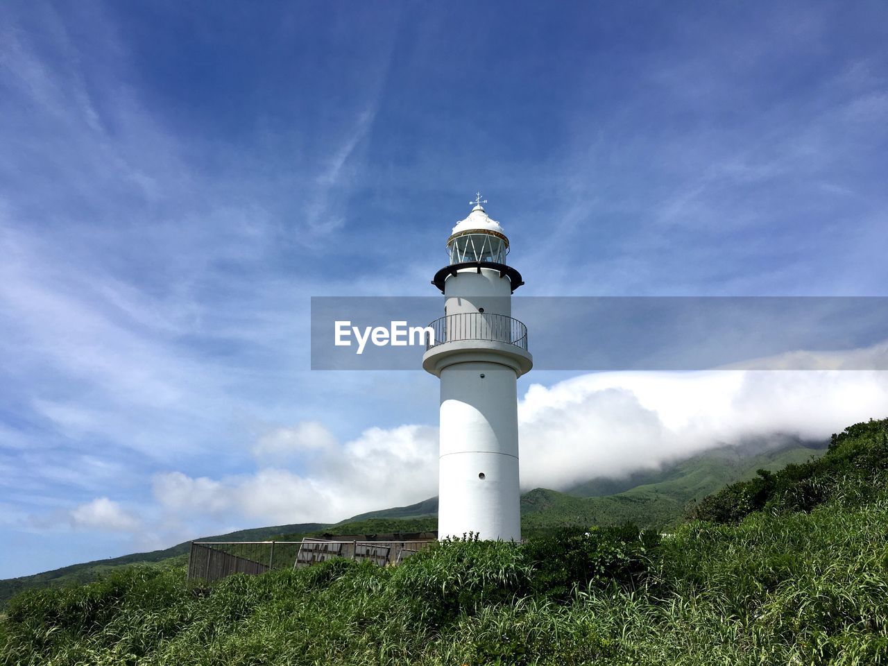 Low angle view of lighthouse against sky