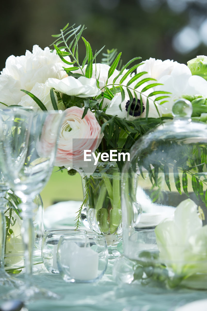 Close-up of place setting on table