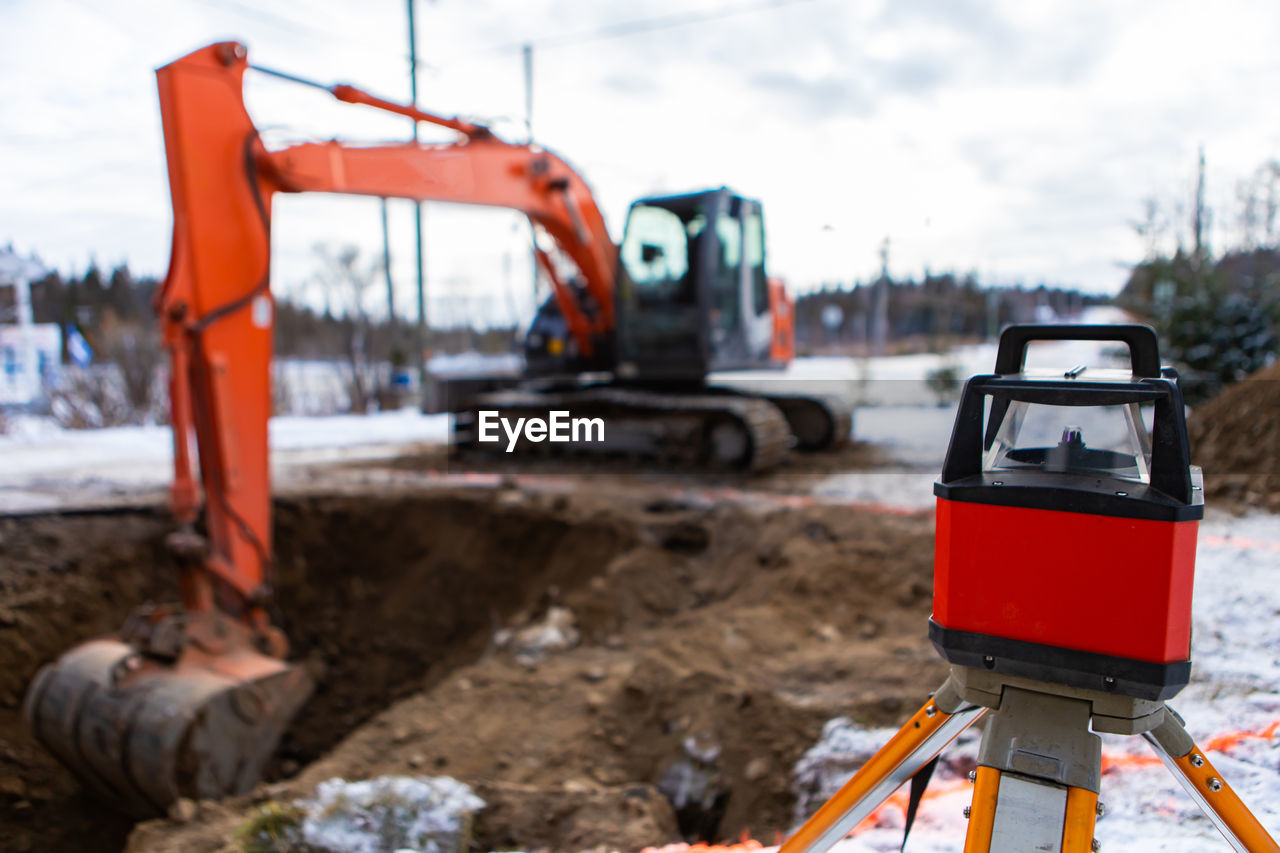 TRAFFIC CONE AT CONSTRUCTION SITE