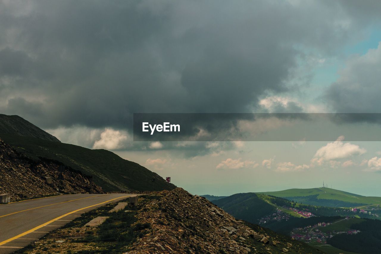 Cloud - Sky Sky Mountain Scenics - Nature Beauty In Nature Nature Tranquil Scene Landscape Tranquility No People Environment Mountain Range Non-urban Scene Overcast Day Storm Storm Cloud Outdoors Transportation Ominous Mountain Peak Your Personal Delight