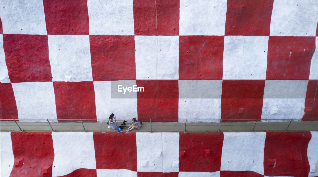 Signal peak in hong kong, red and white checkerboard