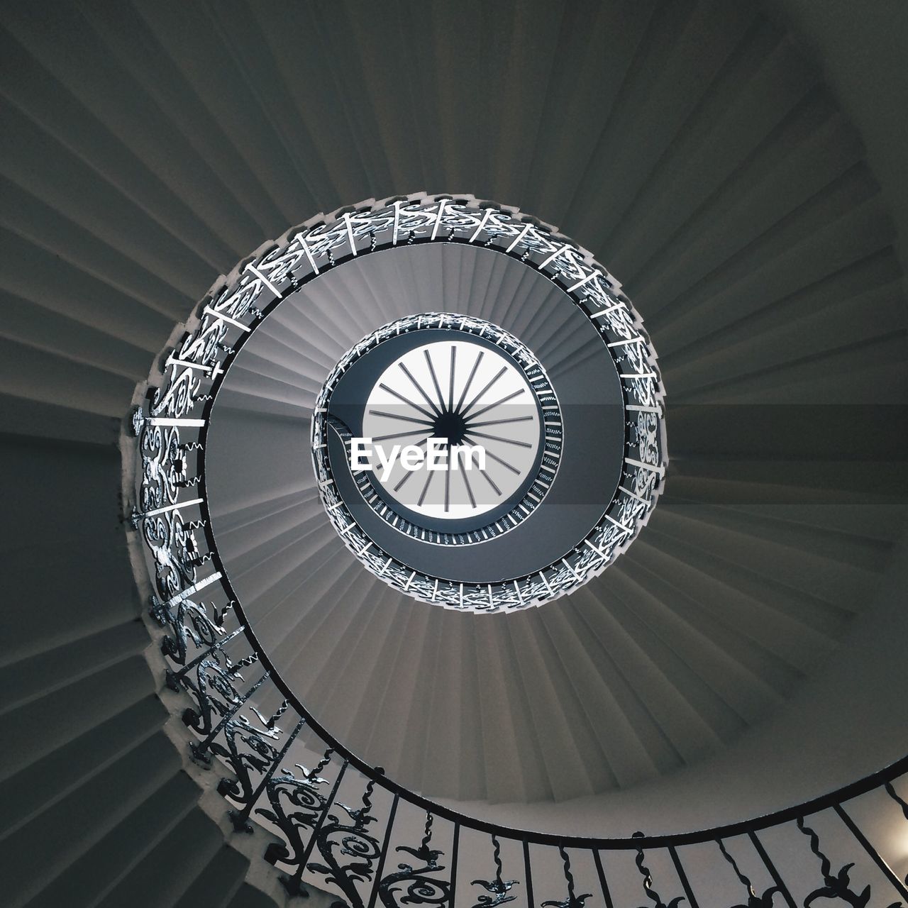 Low angle view of spiral staircase