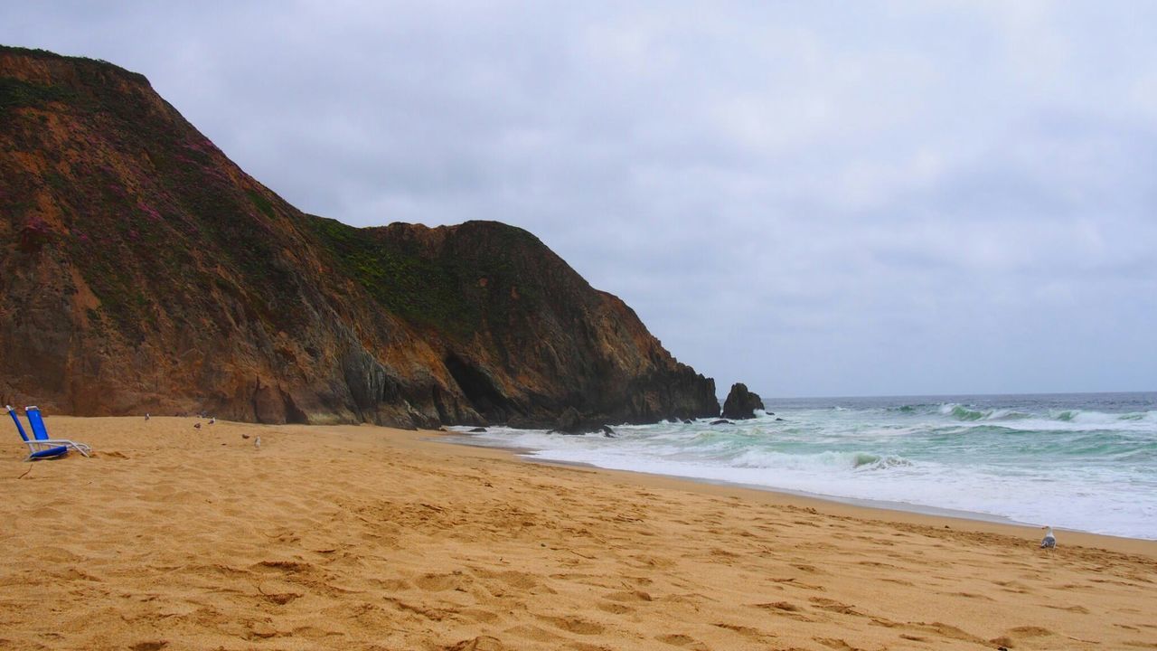 Scenic view of beach against sky