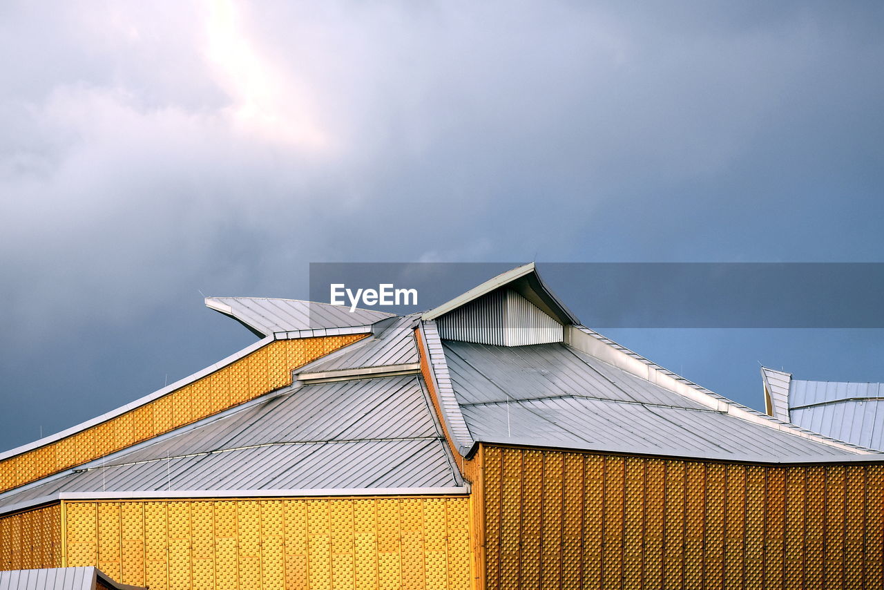 low angle view of house against sky