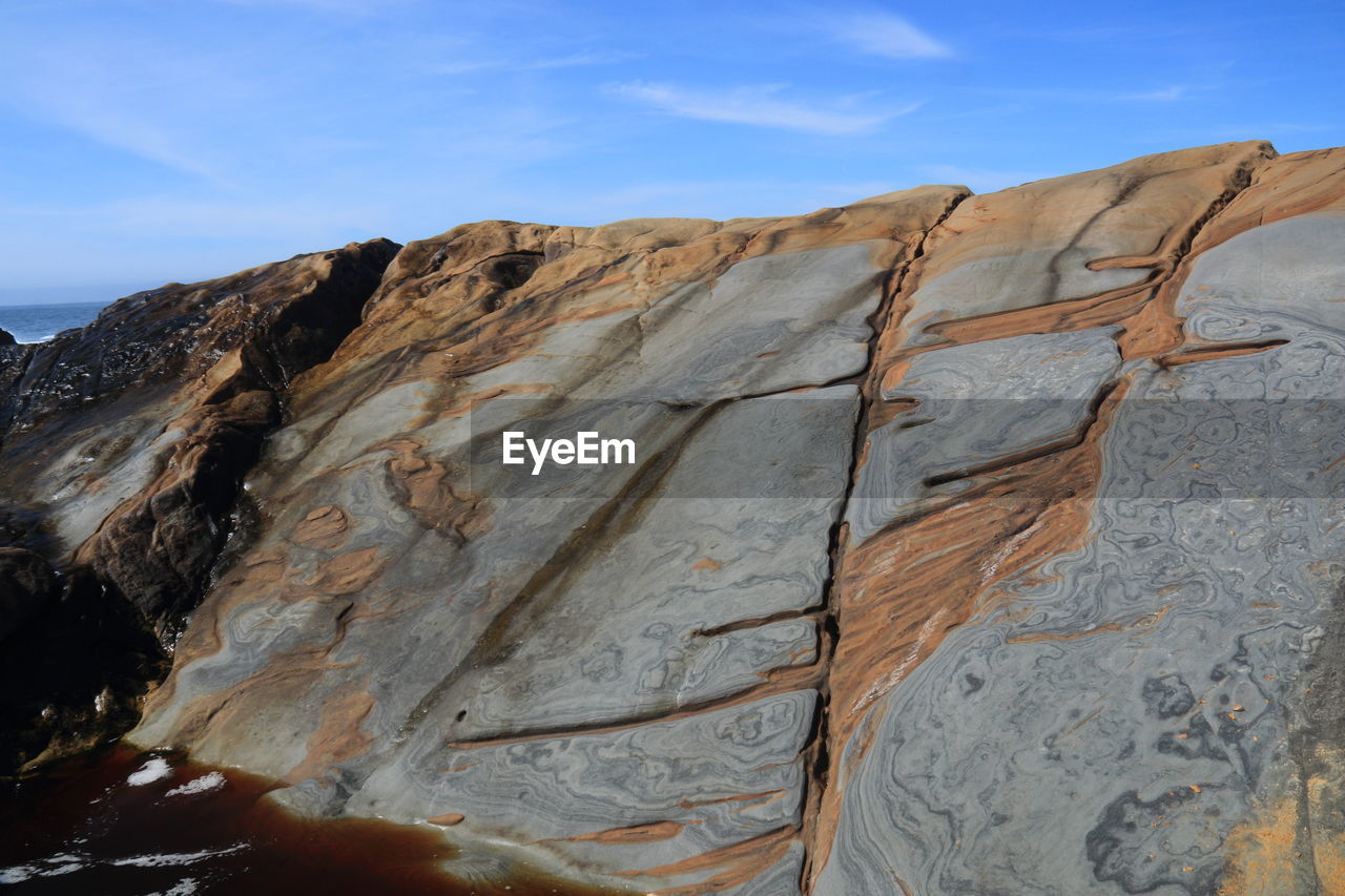 Low angle view of rock formation