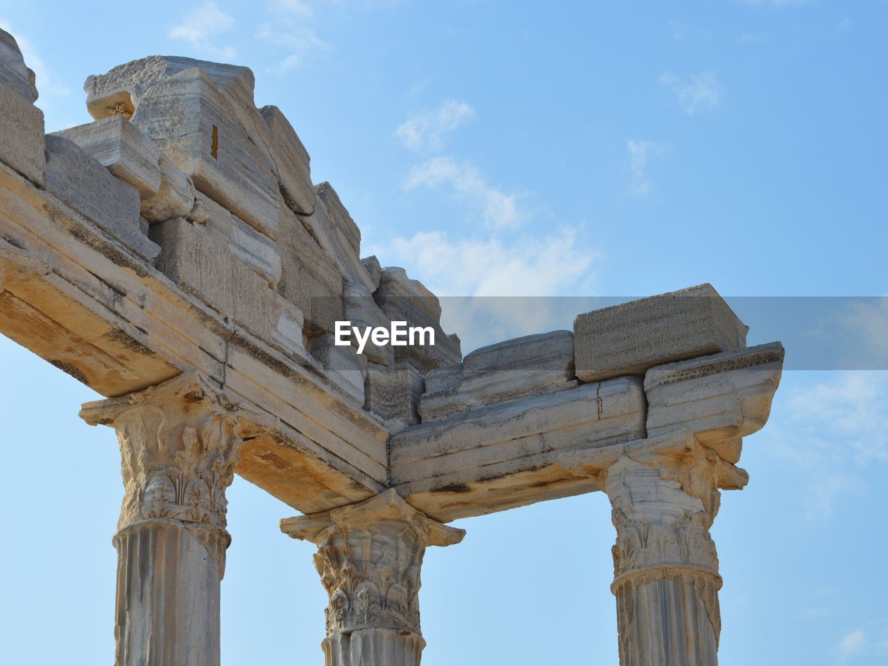 Low angle view of old ruins