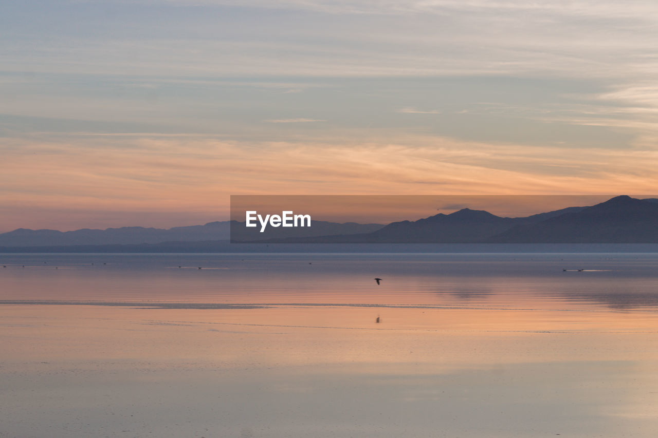 SCENIC VIEW OF LAKE DURING SUNSET