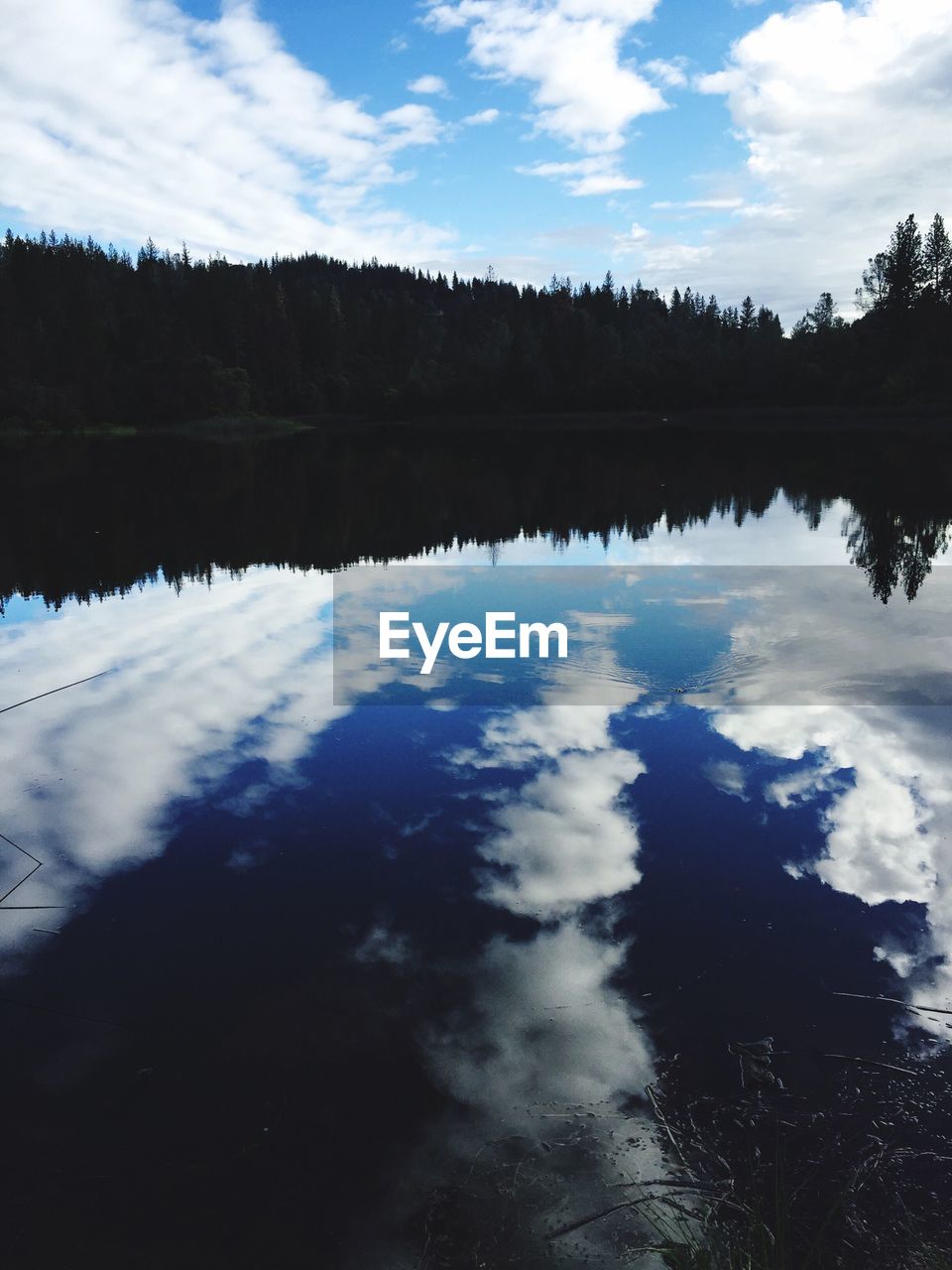 REFLECTION OF CLOUDS IN LAKE