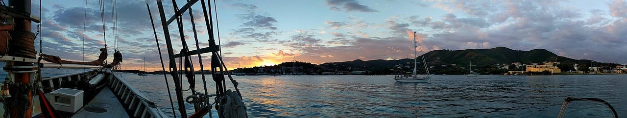 PANORAMIC VIEW OF HARBOR AT SUNSET