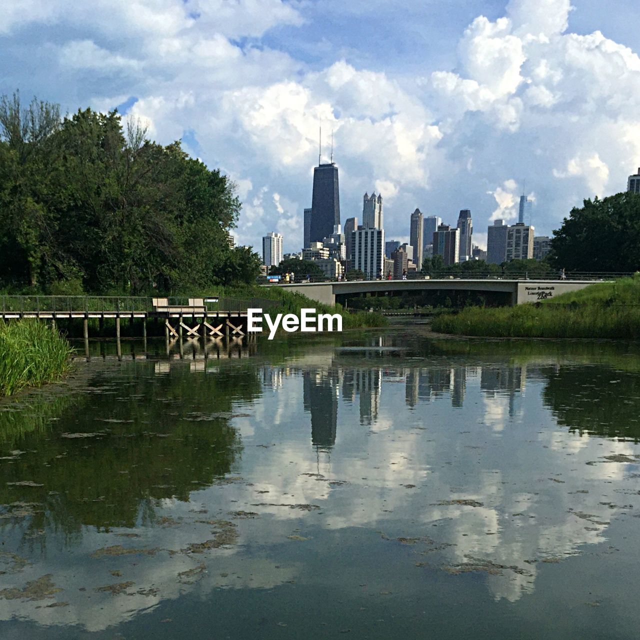 VIEW OF RIVER AGAINST CLOUDY SKY