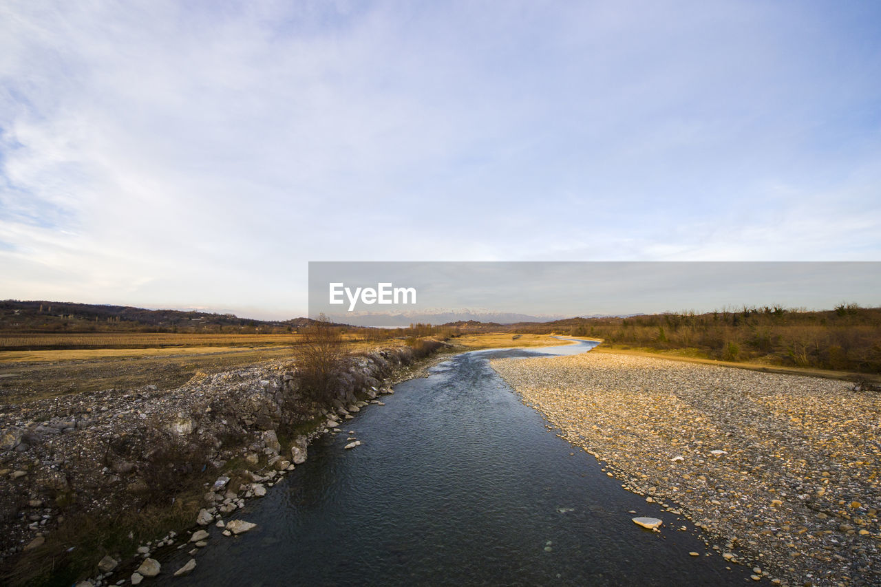 River landscape and view, daylight and outdoor, nature background in georgia