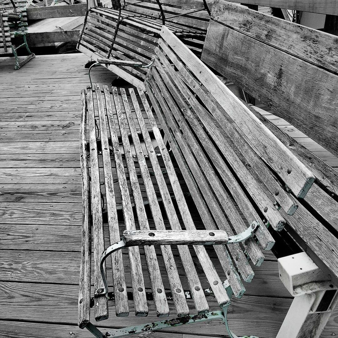 Old wooden benches