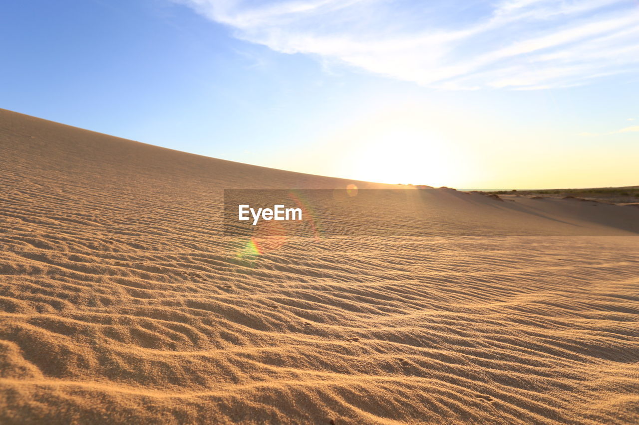 SCENIC VIEW OF SAND DUNES AGAINST SKY