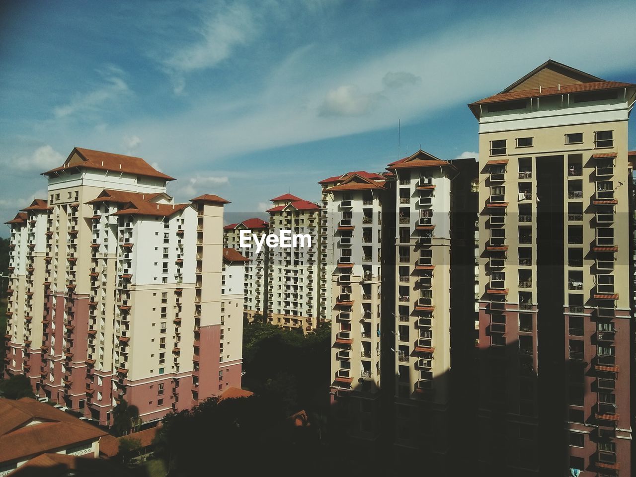 HIGH ANGLE VIEW OF BUILDINGS