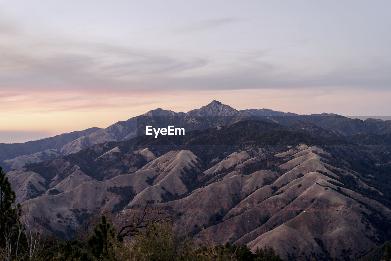 Big sur mountains at dusk