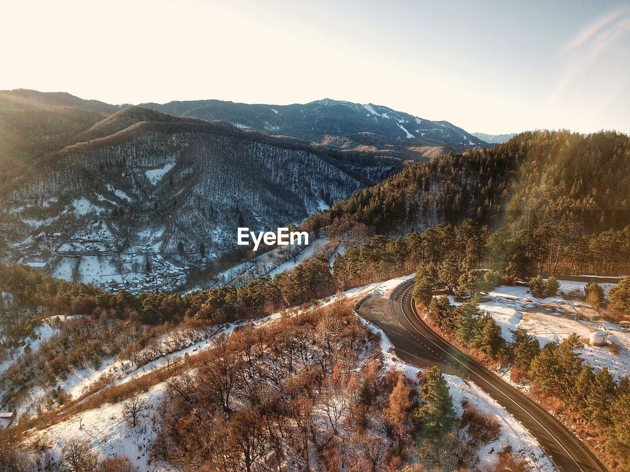 Scenic view of mountain road against sky