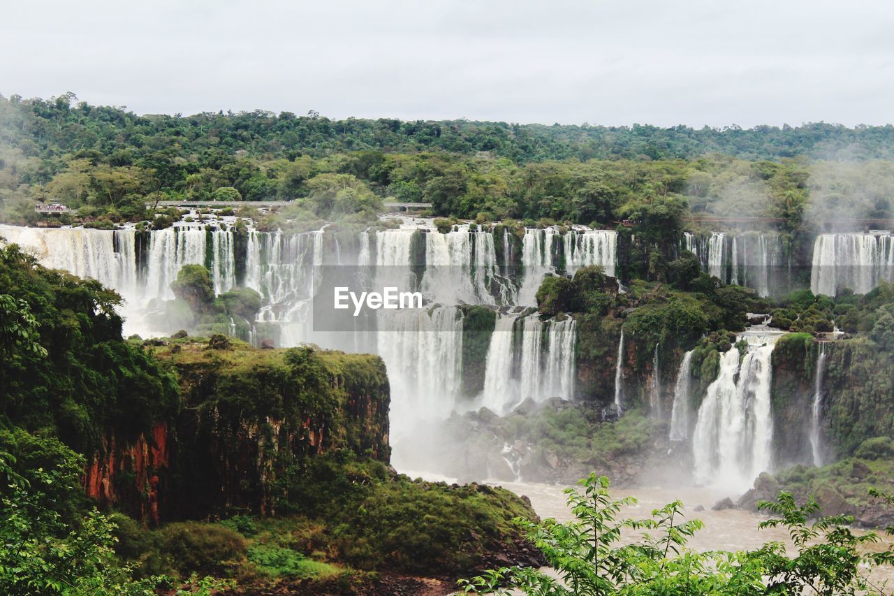 Scenic view of waterfall