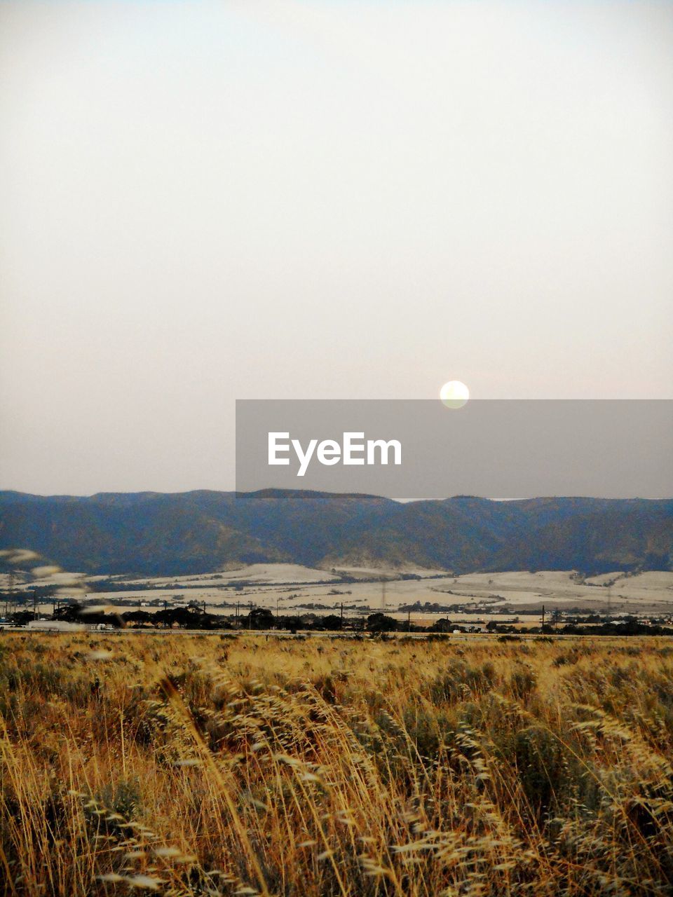 SCENIC VIEW OF LANDSCAPE AGAINST MOON IN SKY