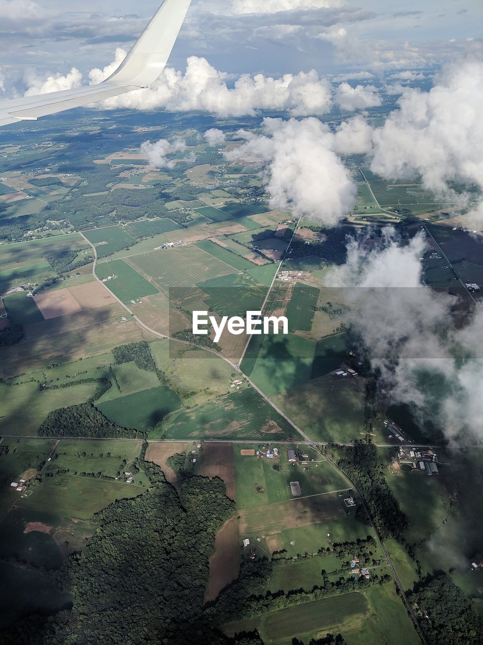 Aerial view of agricultural landscape