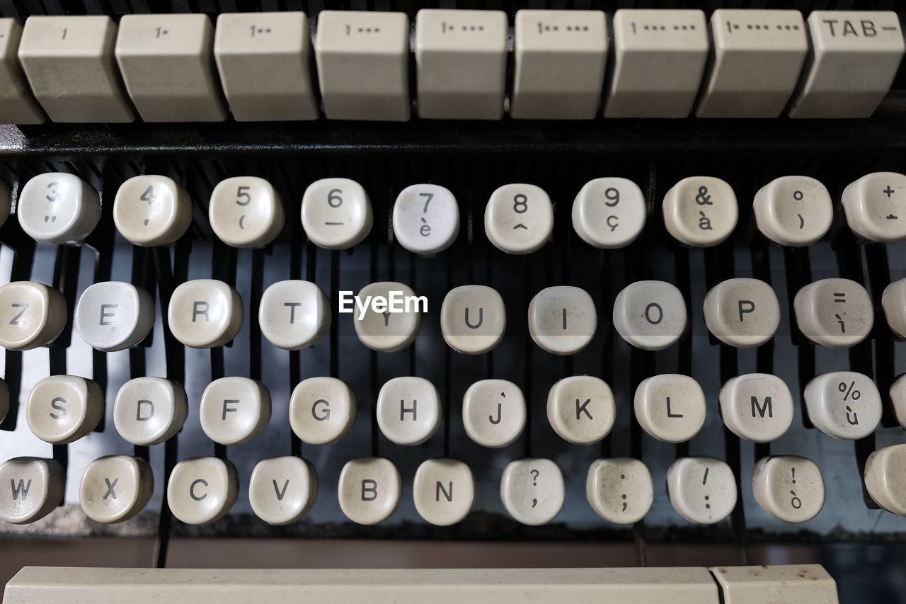 Full frame shot of typewriter