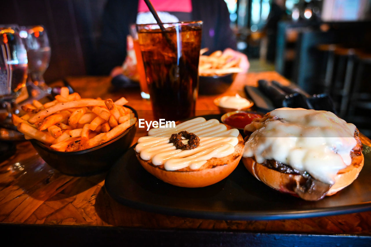 Close-up of food on table