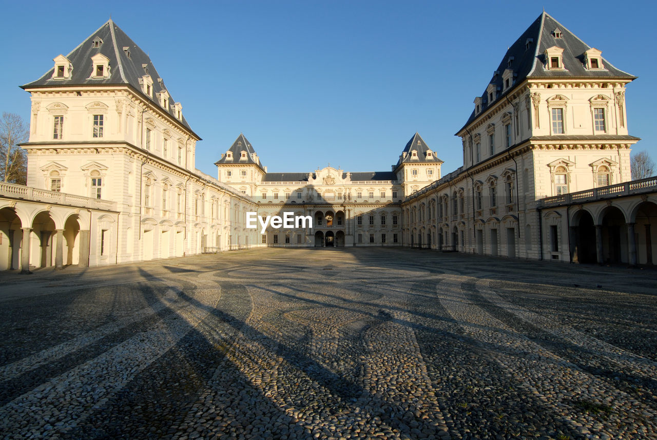 View of historic building against blue sky