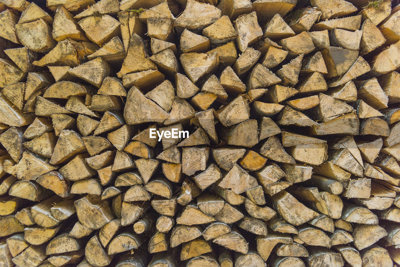 Full frame shot of firewood