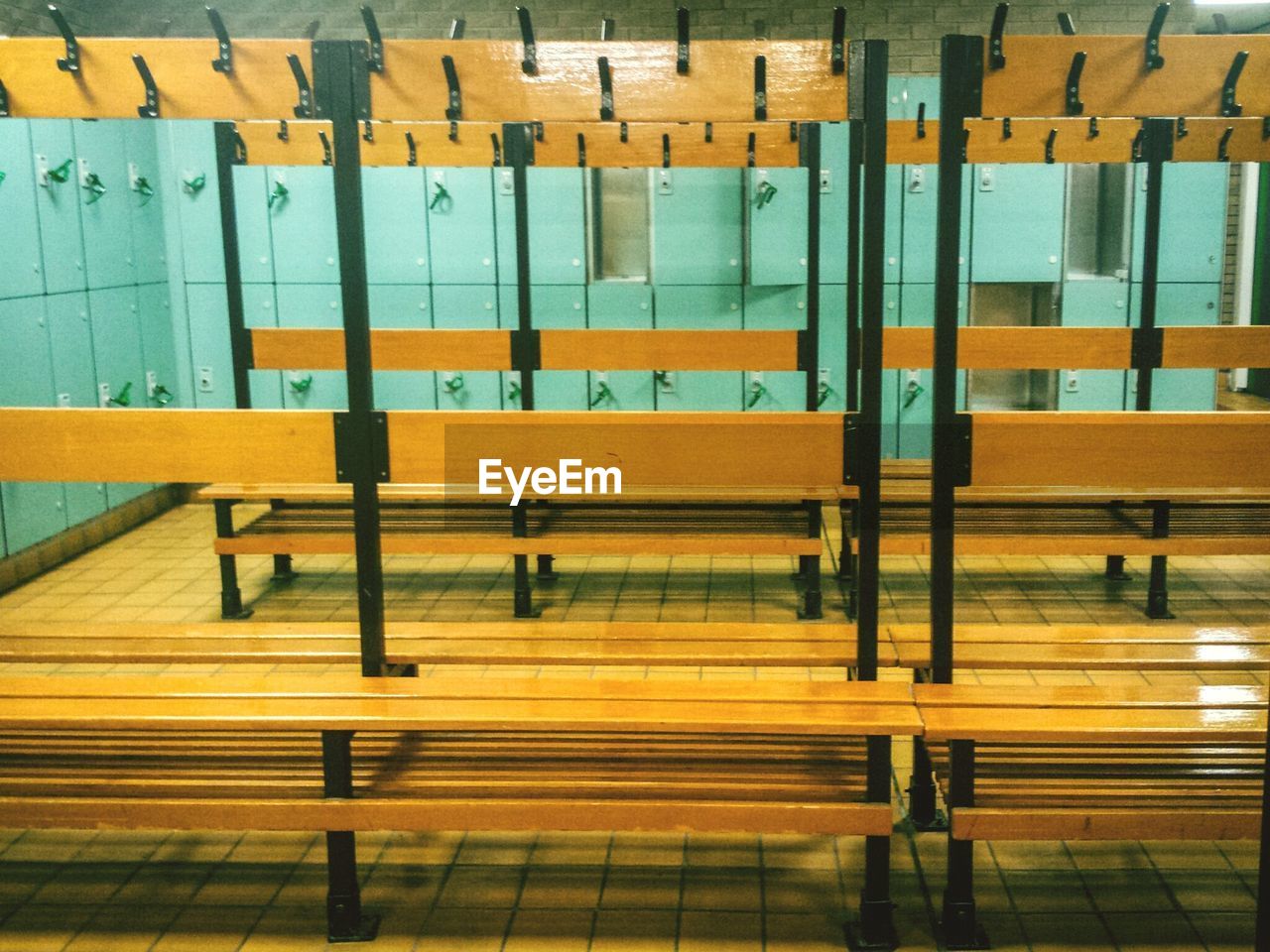 Empty benches in platform