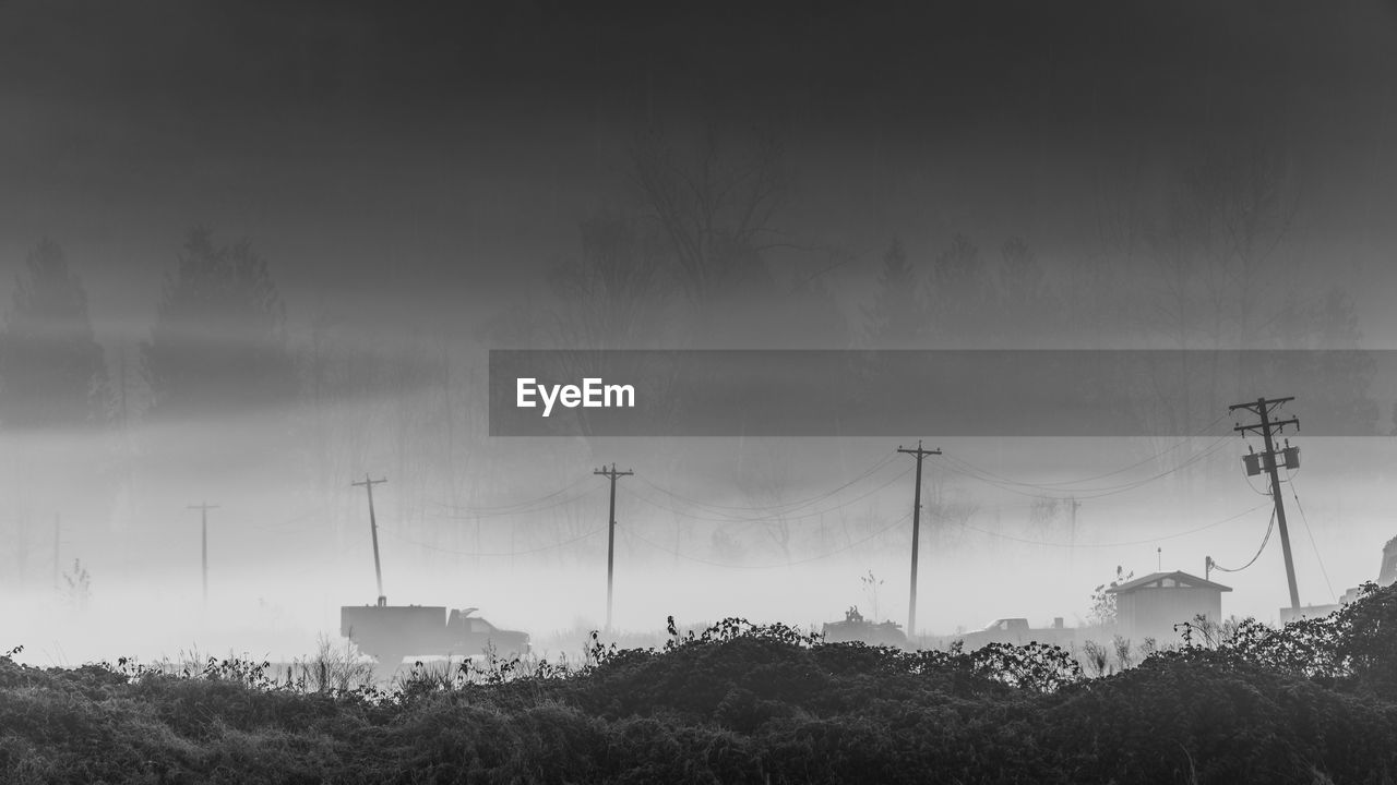 PANORAMIC SHOT OF ELECTRICITY PYLON AGAINST SKY