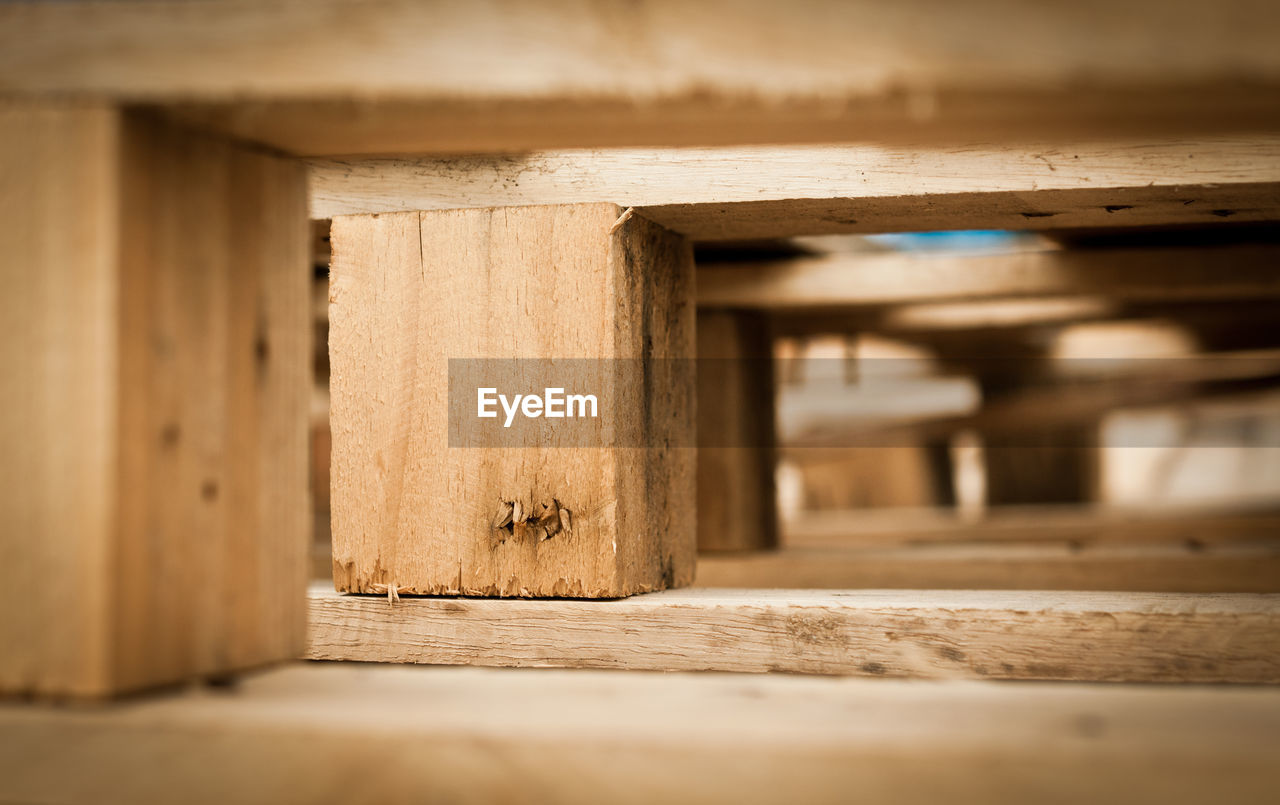 Close-up of wooden pallets