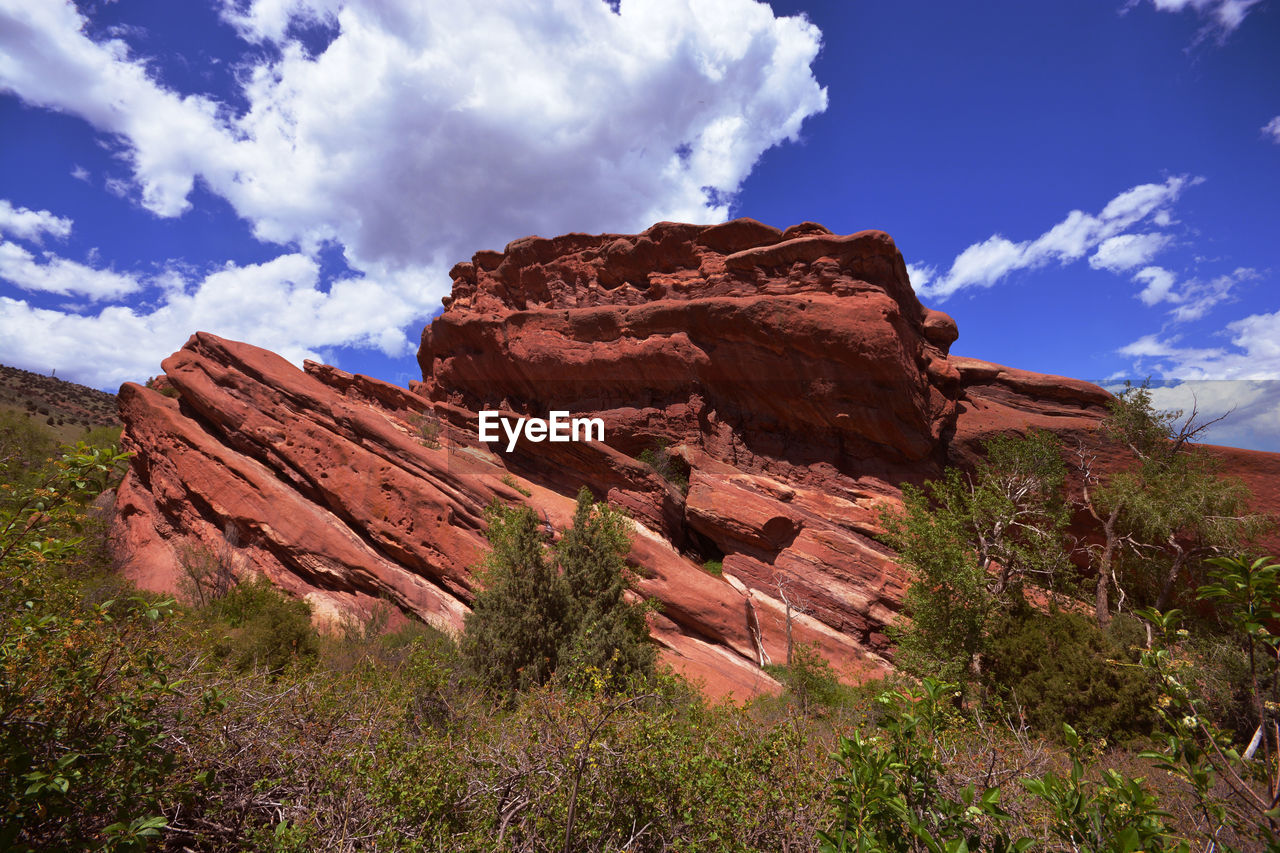 View of rock formation against sky