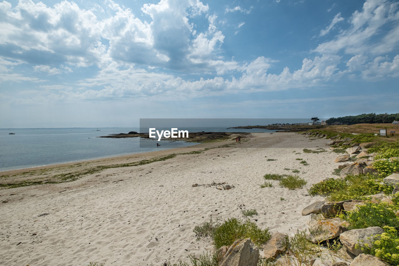 Scenic view of beach against sky