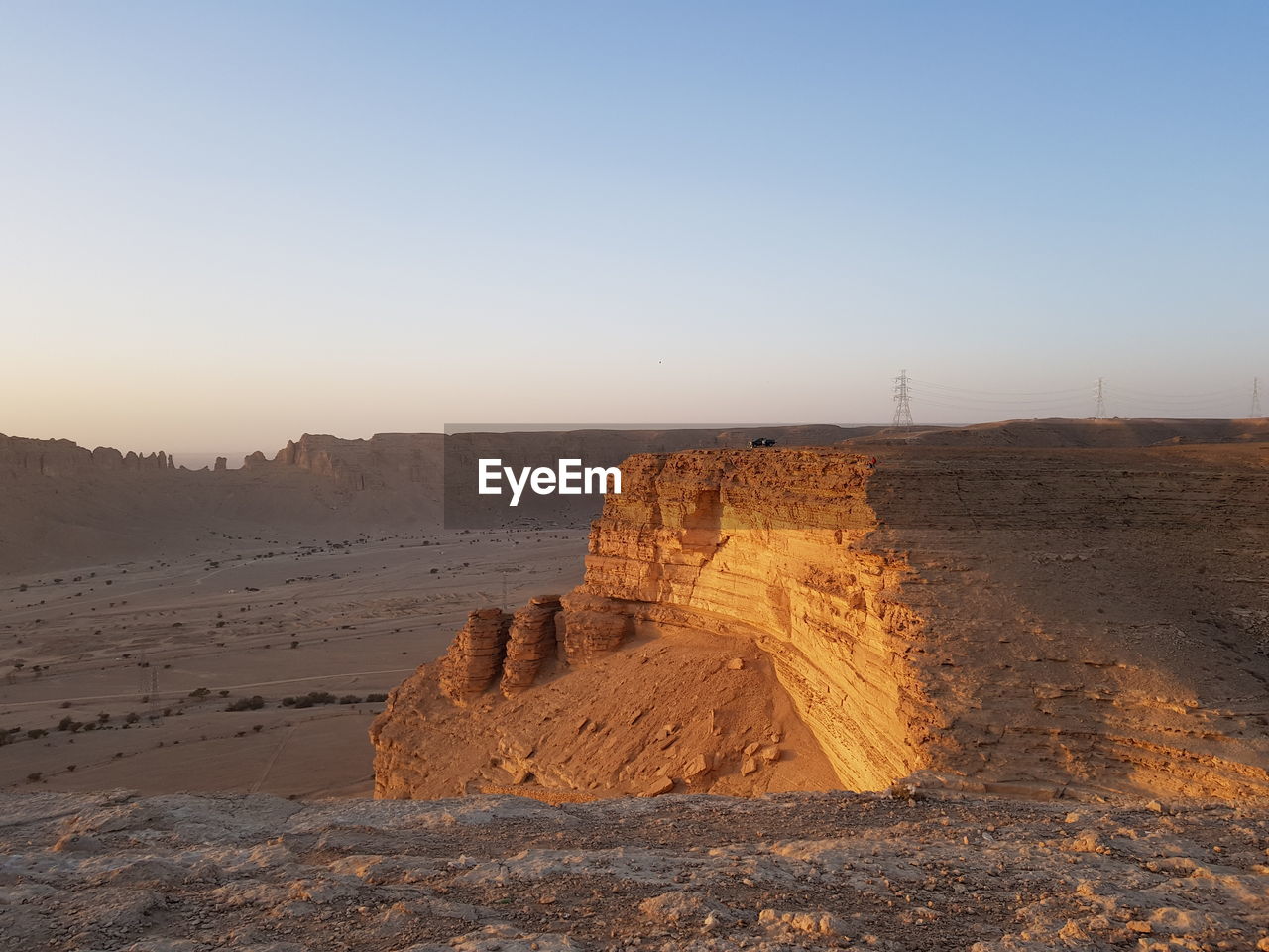 ROCK FORMATION IN DESERT AGAINST CLEAR SKY