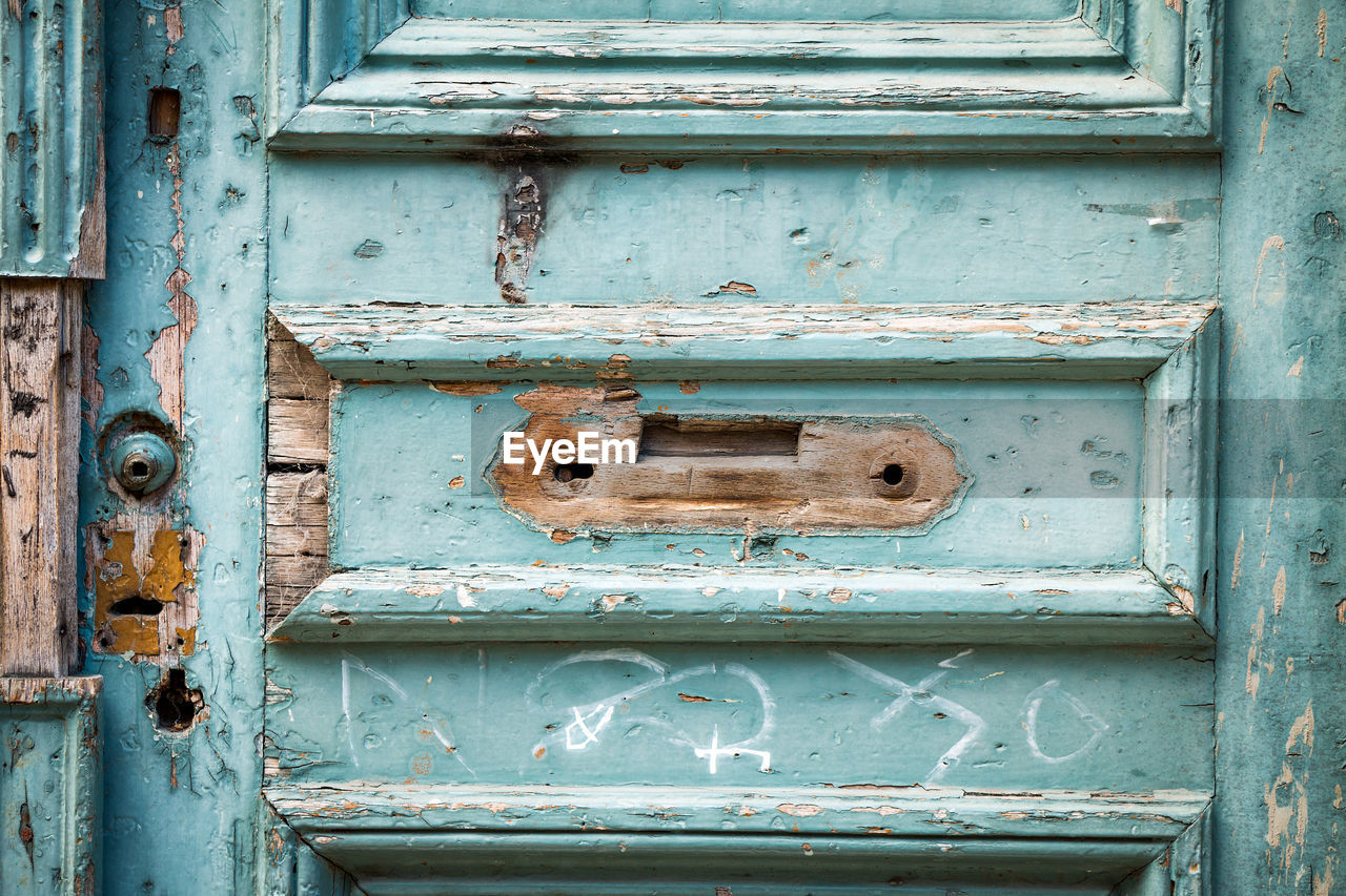 Full frame shot of old door