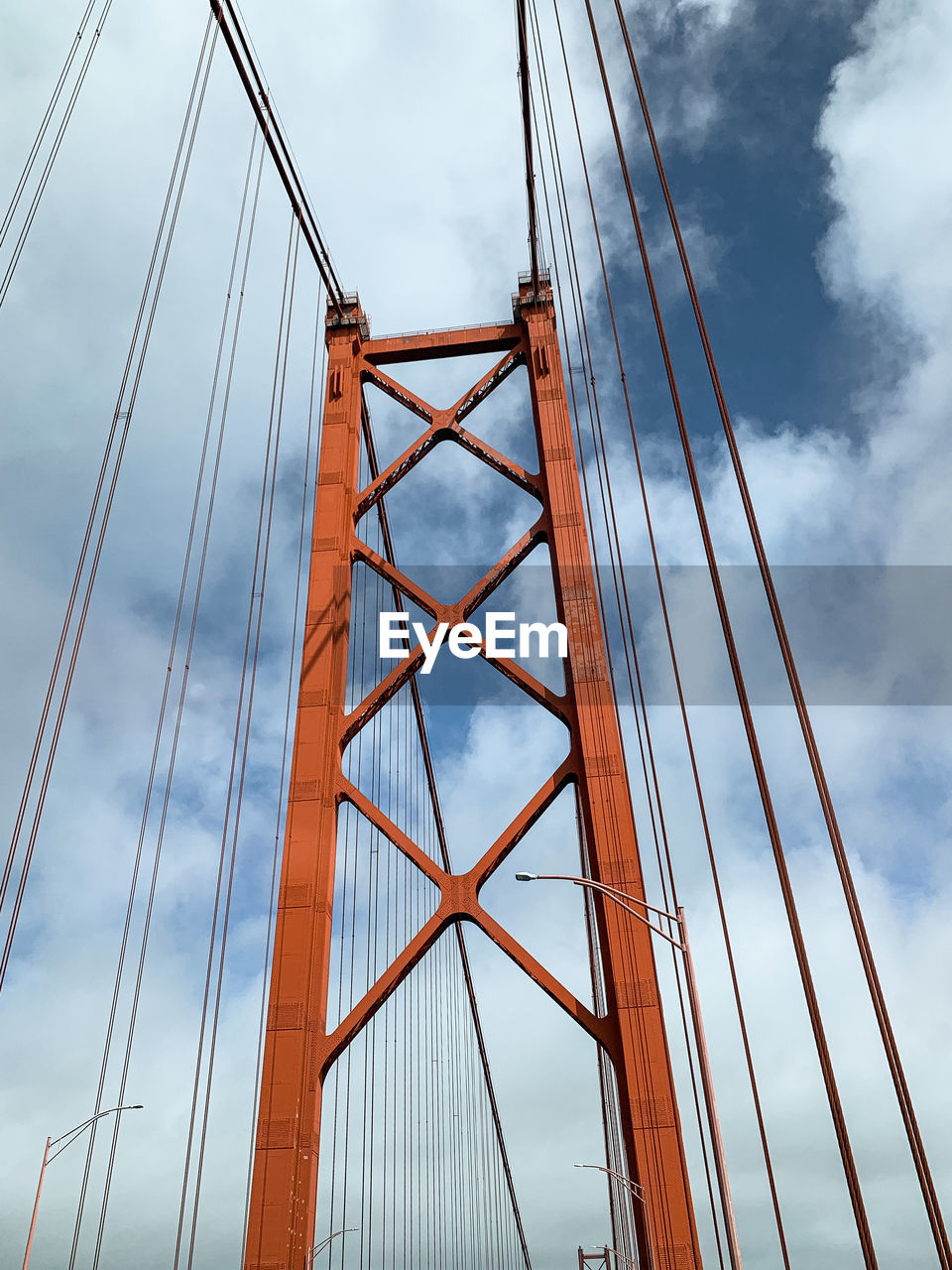 LOW ANGLE VIEW OF GOLDEN GATE BRIDGE AGAINST SKY