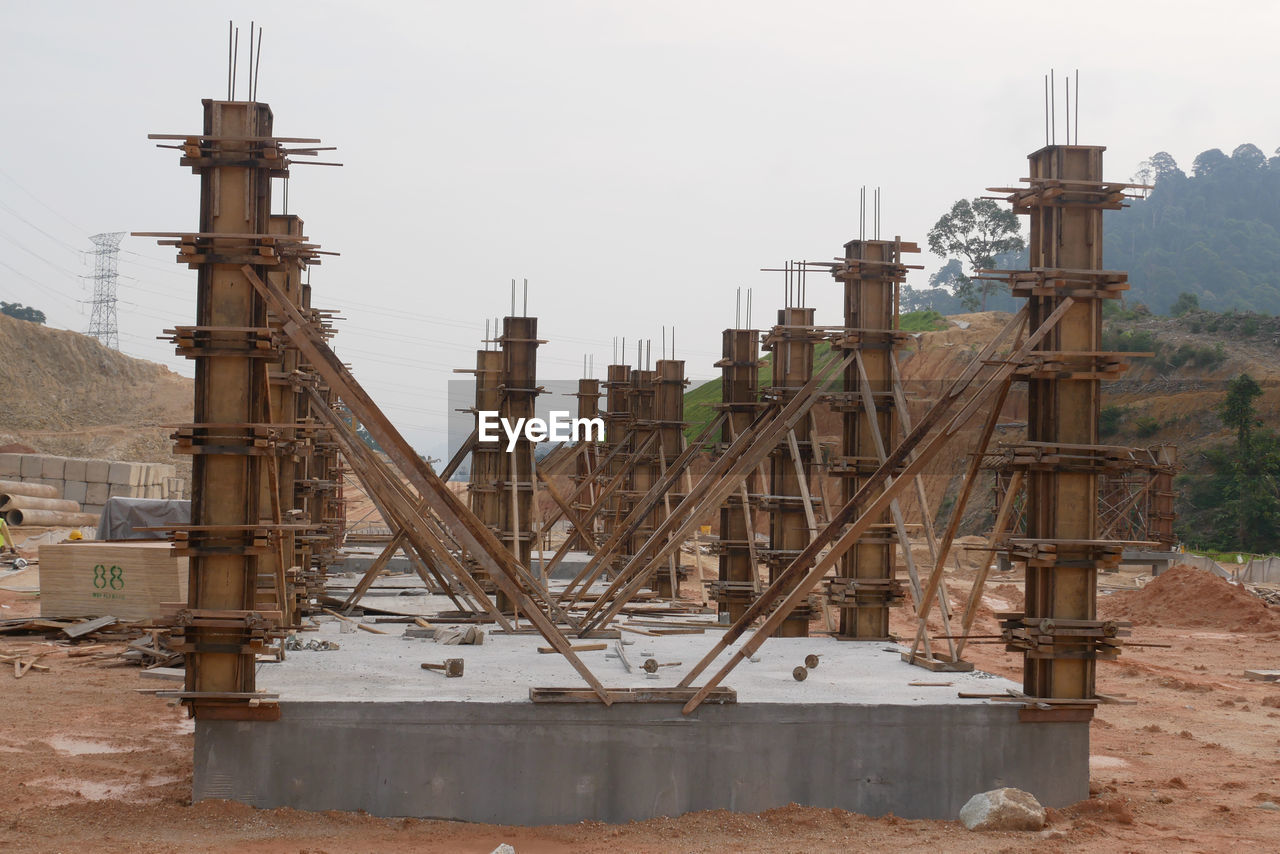 CONSTRUCTION SITE AGAINST CLEAR SKY