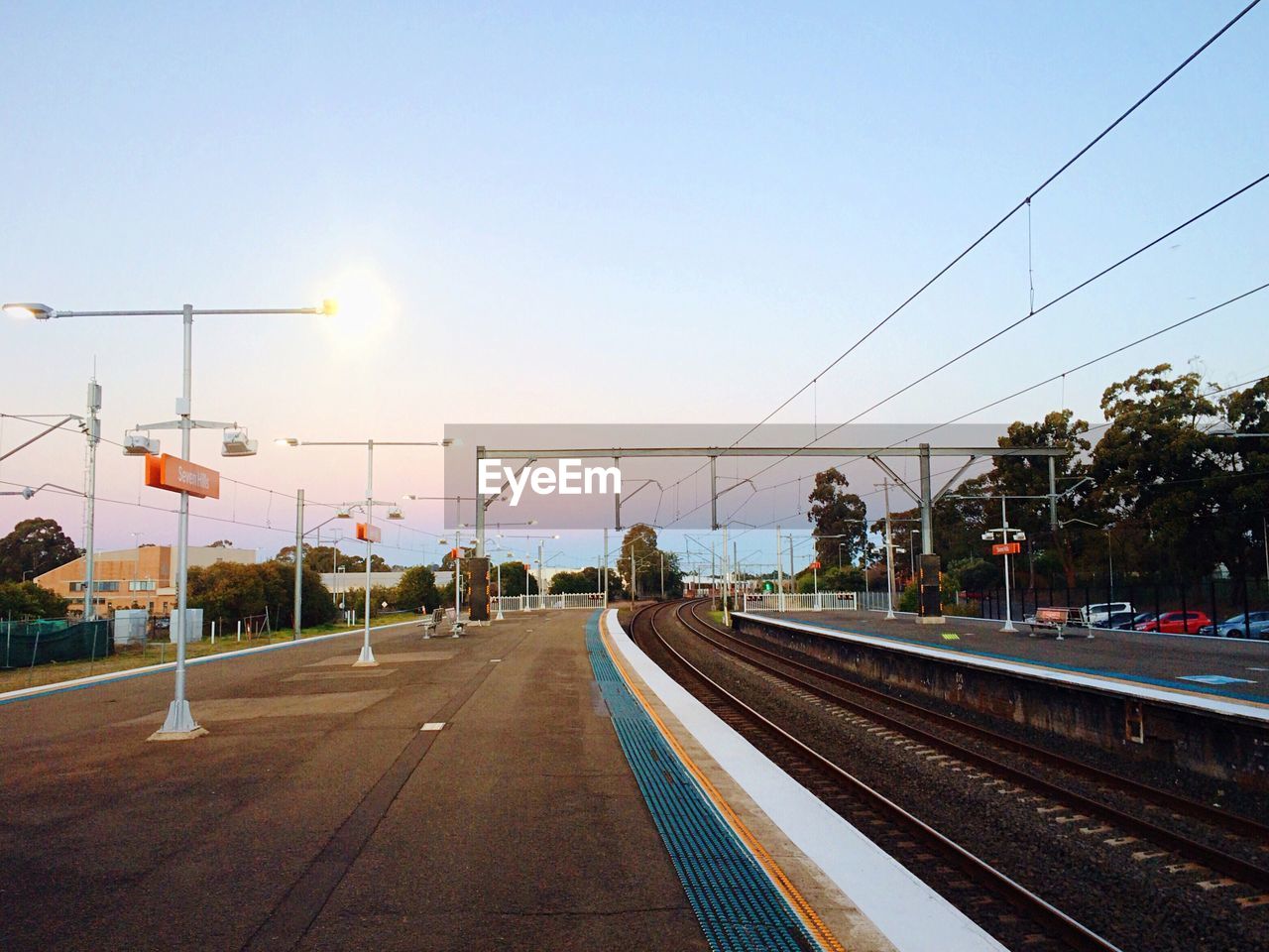 Railroad tracks against sky