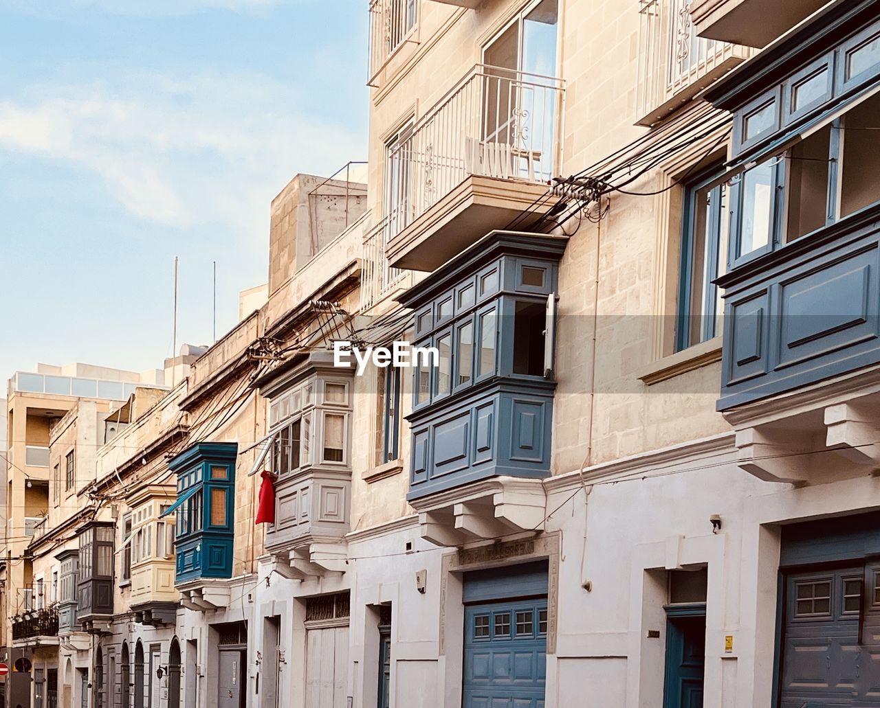 Low angle view of buildings in city