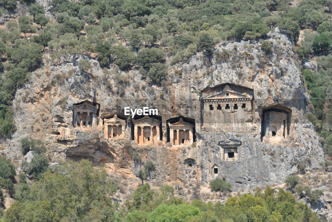 Exterior of old ruin on hill