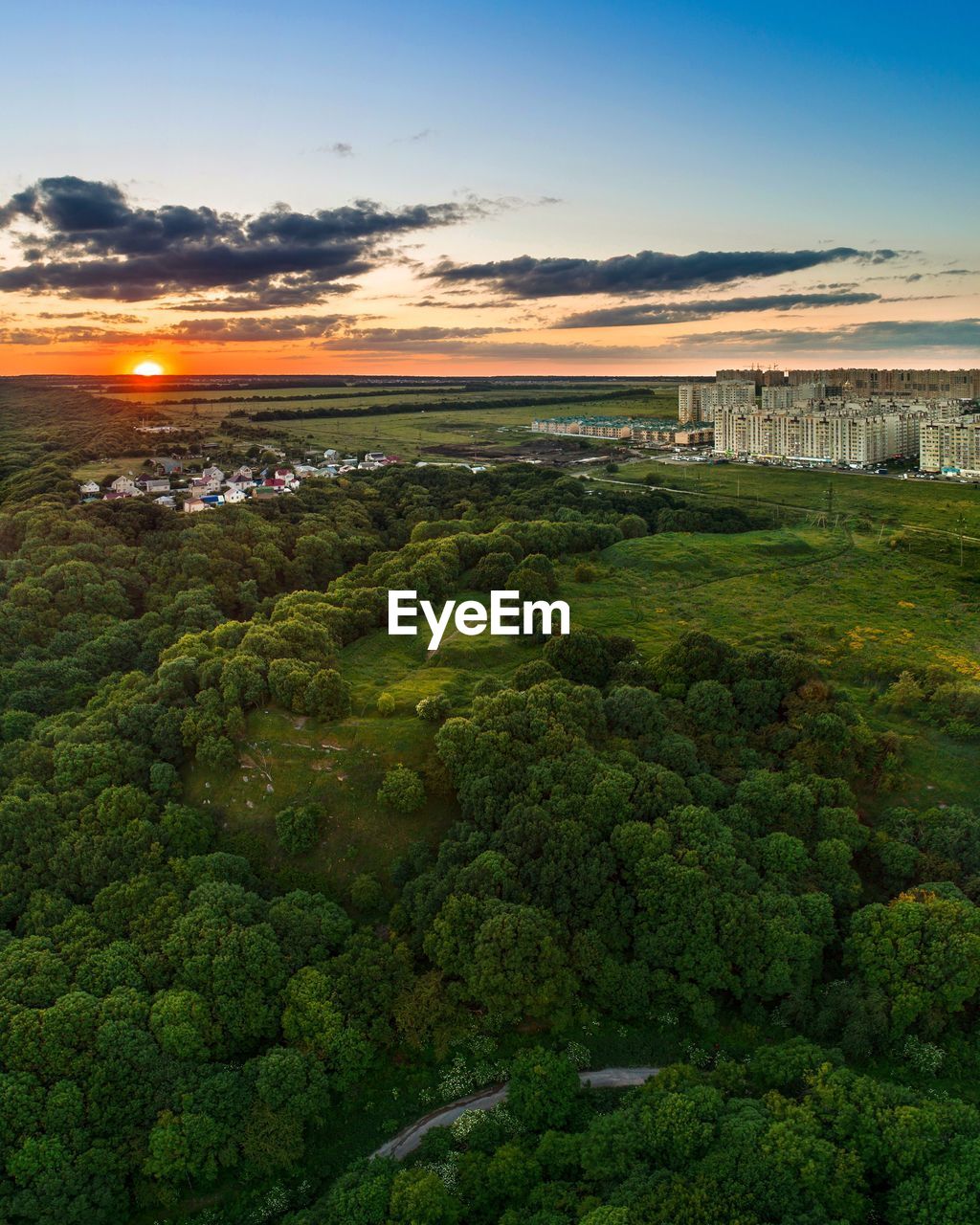 Scenic view of landscape against sky during sunset