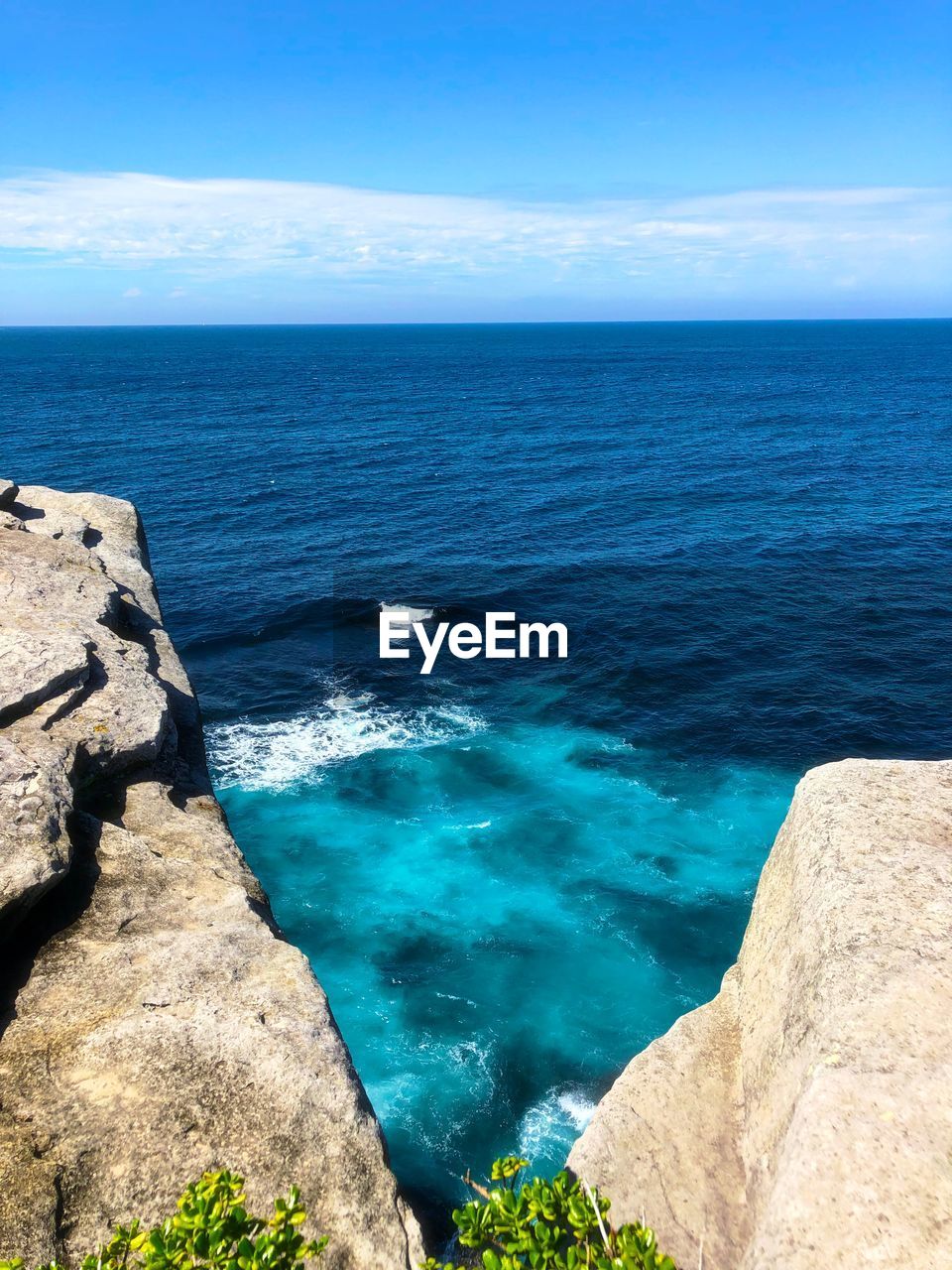 SCENIC VIEW OF ROCKS IN SEA AGAINST SKY