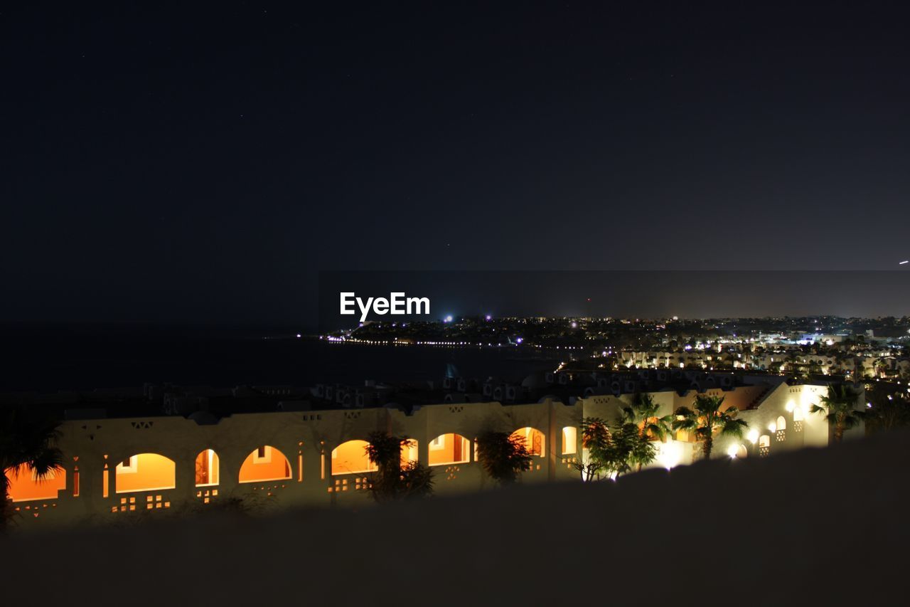 ILLUMINATED CITY AGAINST SKY DURING NIGHT