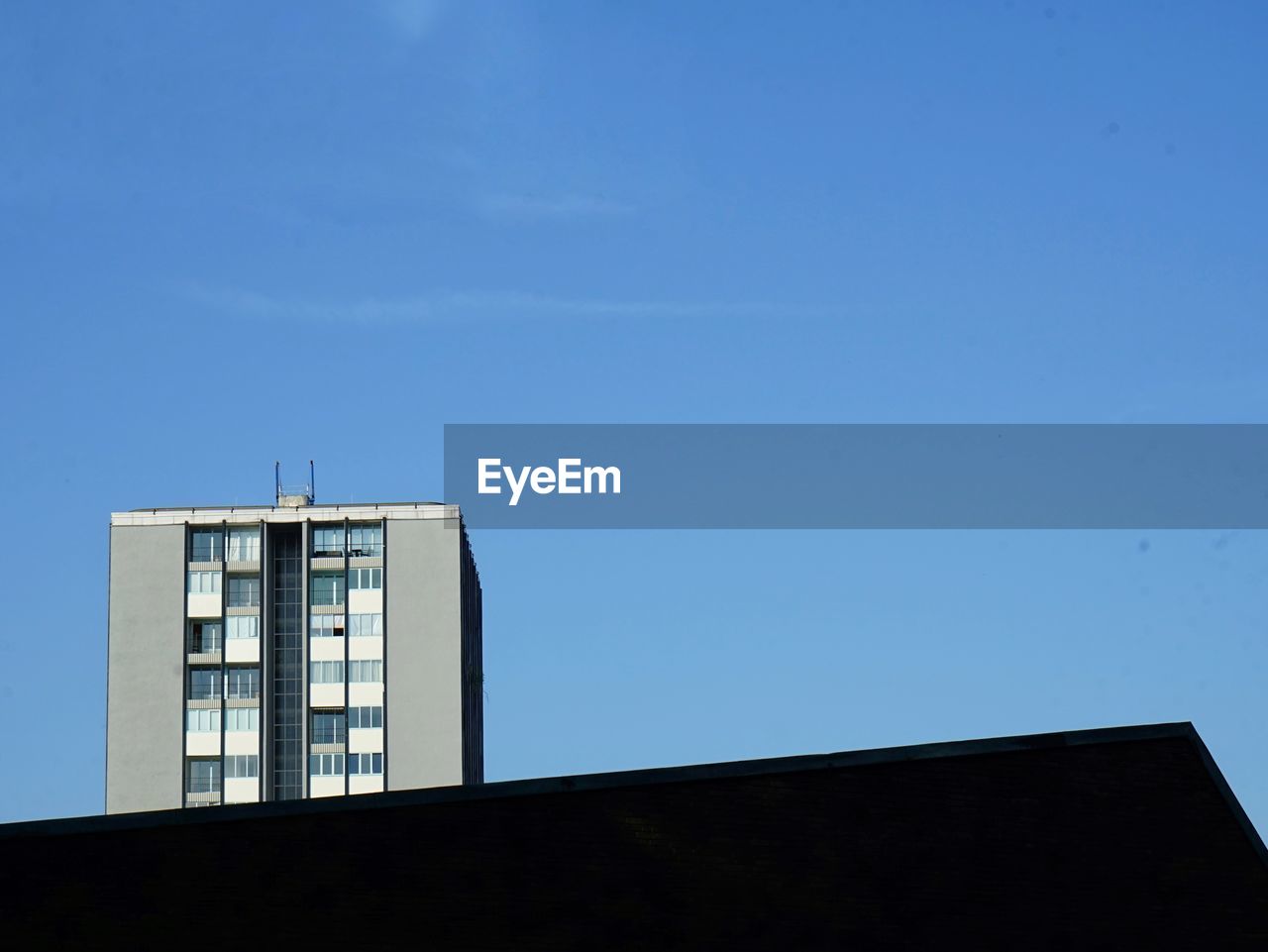 Low angle view of building against clear sky