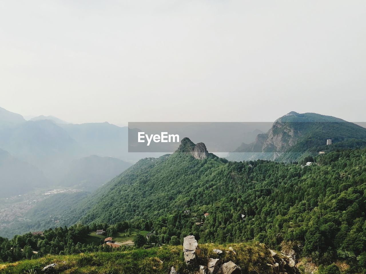 Scenic view of mountains against clear sky